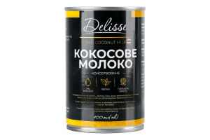Молоко кокосове 17% консервоване Delisse з/б 400мл