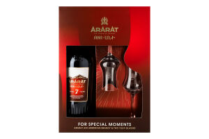 Набор подарочный Бренди 0.7л 40% армянский 7лет Ani + 2 стакана Tulip Ararat 1шт