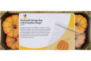 Ahold Reclosable Storage Bag with Pumpkin Design Double Zipper - 50 CT