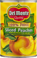Del Monte 100% Juice Sliced Peaches