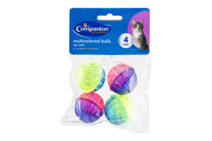 Companion Cat Toy Multicolored Balls - 4 CT