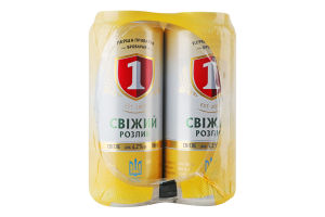 Пиво 4х500мл 4.2% светлое фильтрованное пастеризованное Свежий разлив Перша приватна броварня м/у