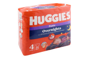 Трусики-підгузники для дітей 9-14кг 4 Overnights Pants Huggies 26шт