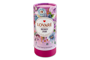 Бленд чаю квітково-ягідного з ароматом вишні малини та смородини Ягідний джем Lovare тубус 80г