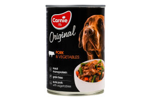 Корм д/дорослих собак Original Mono Protein Свинина з овочами 400г ж/б Carnie