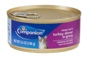 Companion Premium Cat Food Prime Filets Turkey Dinner in Gravy 5.5 OZ