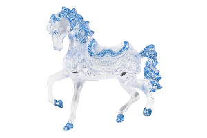 Підвіска новорічна Кінь синя 10*10см КМ