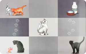 Коврик под миски для котов пластиковый серый 44х28см №24579 Patchwork Trixie 1шт