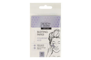 Серветки для обличчя матуючі з гіалуроновою кислотою Beautyderm 80шт