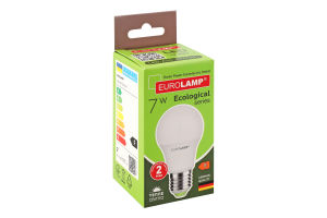 Лампа светодиодная 7W E27 3000K Ecological Eurolamp 1шт