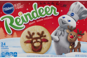 Pillsbury Ready To Bake! Reindeer Shape Sugar Cookies - 24 CT