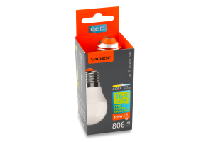 Лампа ЛЕД G45h 4,9W E27 4100K Videx