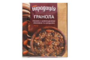 Гранола з шоколадними краплями та мигдалем Традиція м/у 40г