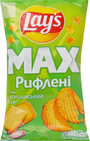 Чипсы картофельные Королевский сыр Рифленые Max Lay's м/у 95г