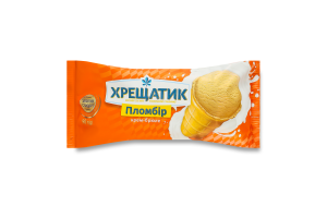 Морозиво 12% пломбір у вафельному стаканчику Крем-брюле Золотий стандарт Хрещатик м/у 90г