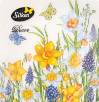 Серветки паперові Decor Нарциси на галявині 33*33см 2шари 16шт Silken