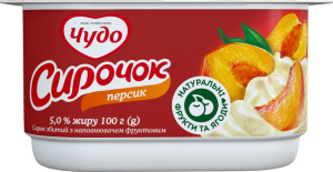 Сирок 5% збитий з наповнювачем фруктовим Персик Чудо ст 100г