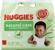 Салфетки влажные детские Natural care Huggies 3х48шт
