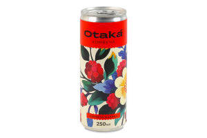 Напиток безалкогольный слабогазированный Искристая малина Комбуча Otaka ж/б 250мл