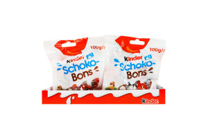 Конфеты из молочного шоколада с молочной начинкой и орехами Schoko-Bons Kinder м/у 100г