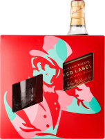 Набір Віскі 0.7л 40% Red label + 1 склянка 270мл Johnnie Walker к/у 2шт