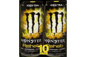 Monster Rehab Energy Drink Tea + Lemonade - 10 PK