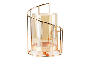 Підсвічник декоративний скло з металевою рамкою 11*16см