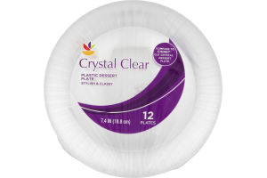 Ahold Crystal Clear Plastic Dessert Plates - 12 CT