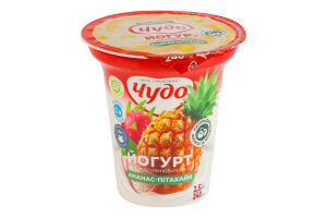 Йогурт 2.5% с наполнителем фруктовым Ананас-питахайя Чудо ст 240г