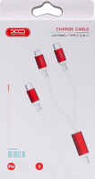 Кабель XO USB C-USB C-Lightning 2в1 18W NB136