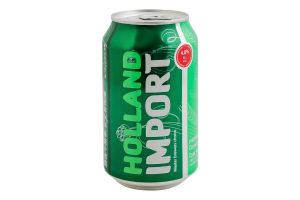 Пиво 0.33л 4.8% світле фільтроване пастеризоване Holland Import з/б