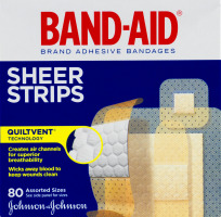 Band-Aid Sheer Strips Assorted Sizes - 80 CT