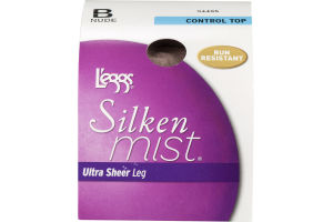 L'eggs Silken Mist Ultra Sheer Leg Control Top Run Resistant Nude B