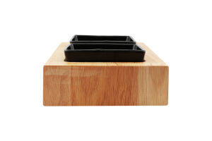 Миска д/собак 2*200мл кераміка подвійна на дерев"яній підставці 28*5*15см Тріксі