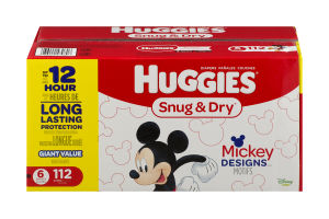 Huggies Snug & Dry Diapers 6/Over 35 lbs. - 112 CT
