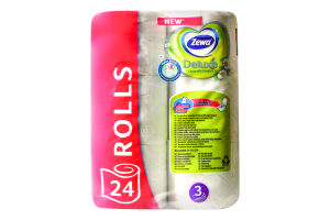 Папір туалетний 3-х шаровий Camomile comfort Deluxe Zewa 24шт