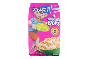 Сніданки сухі зернові глазуровані Кільця 4-х видів зернових Start! к/у 500г