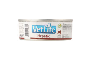Корм д/котів Vet Life Hepatic при хронічній печінковій недостатності 85г ж/б Farmina