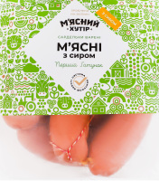 Сардельки вареные из мяса птицы Мясные с сыром М'ясний хутір 1с кг