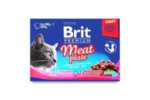 Корм Brit premium Meat plate 2х2 4*100г
