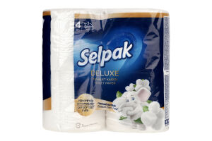 Бумага туалетная 3-х слойная Cotton Enriched Deluxe Selpak 4шт