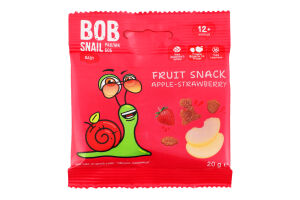 Снек фруктово-ягодный для детей от 12мес Яблоко-клубника Baby Bob Snail м/у 20г