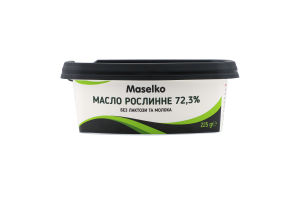 Масло рослинне 72.3% м'яке без лактози та молока Maselko п/у 225г