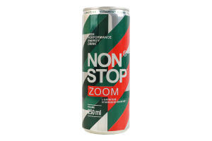Напій енергетичний безалкогольний сильногазований Zoom Non Stop з/б 250мл