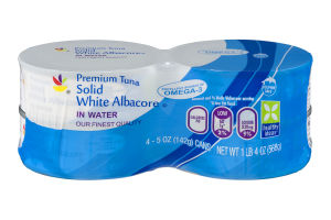 Ahold Premium Tuna Solid White Albacore In Water - 4 CT