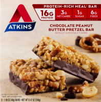 Atkins Meal Replacement Bars Chocolate Butter Pretzel - 5 CT