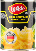 Ананаси шматочками в легкому сиропі Lorado з/б 565г