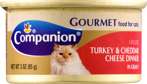 Companion Gourmet Food For Cats Turkey & Cheddar Cheese Dinner