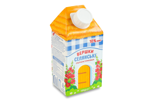 Вершки 10% ультрапастеризовані Селянські т/п 500г