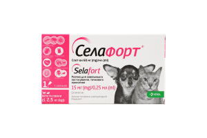 Краплі протипаразитарні д/котів та собак Селафорт спот-он 0,25мл KRKA